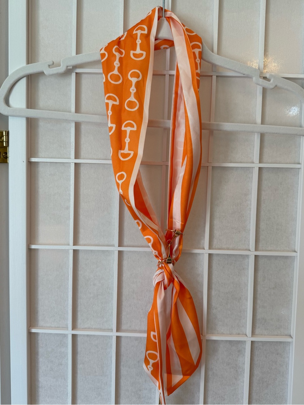 Orange Patterned Kids Neck Scarf - Bright Orange Printed Design